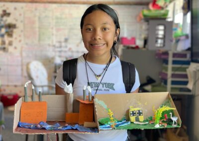 A student's diorama: climate change before and after