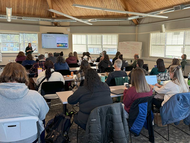 Even a session focused on outdoor learning includes some classroom time